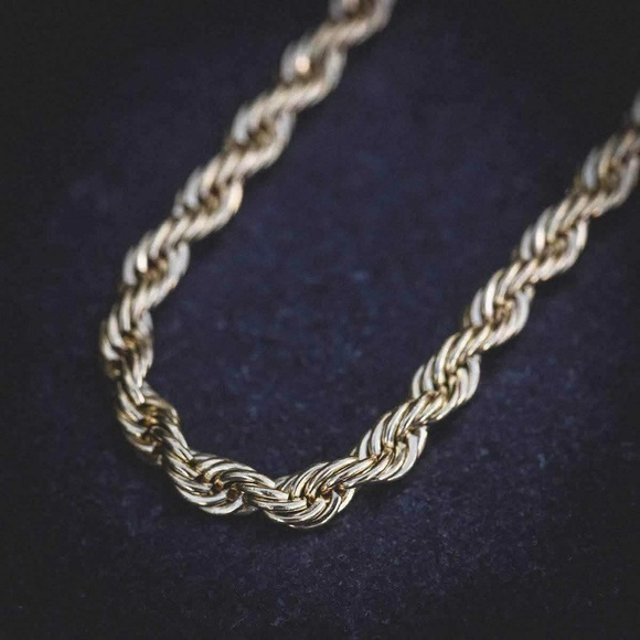 20" 4mm Rope Chain 18k Gold Plated / 20" / Yellow Gold - Picture 6 of 9